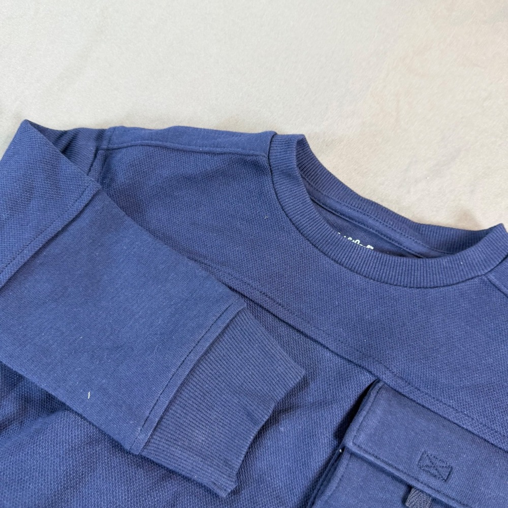 Cat & Jack Toddler Boys 2pc Cargo Sweatshirt and Jogger Set Navy Blue 4T NEW